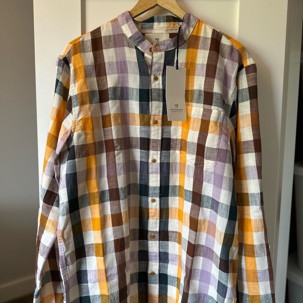Mens SCOTCH & SODA Collarless Shirt (NWT)